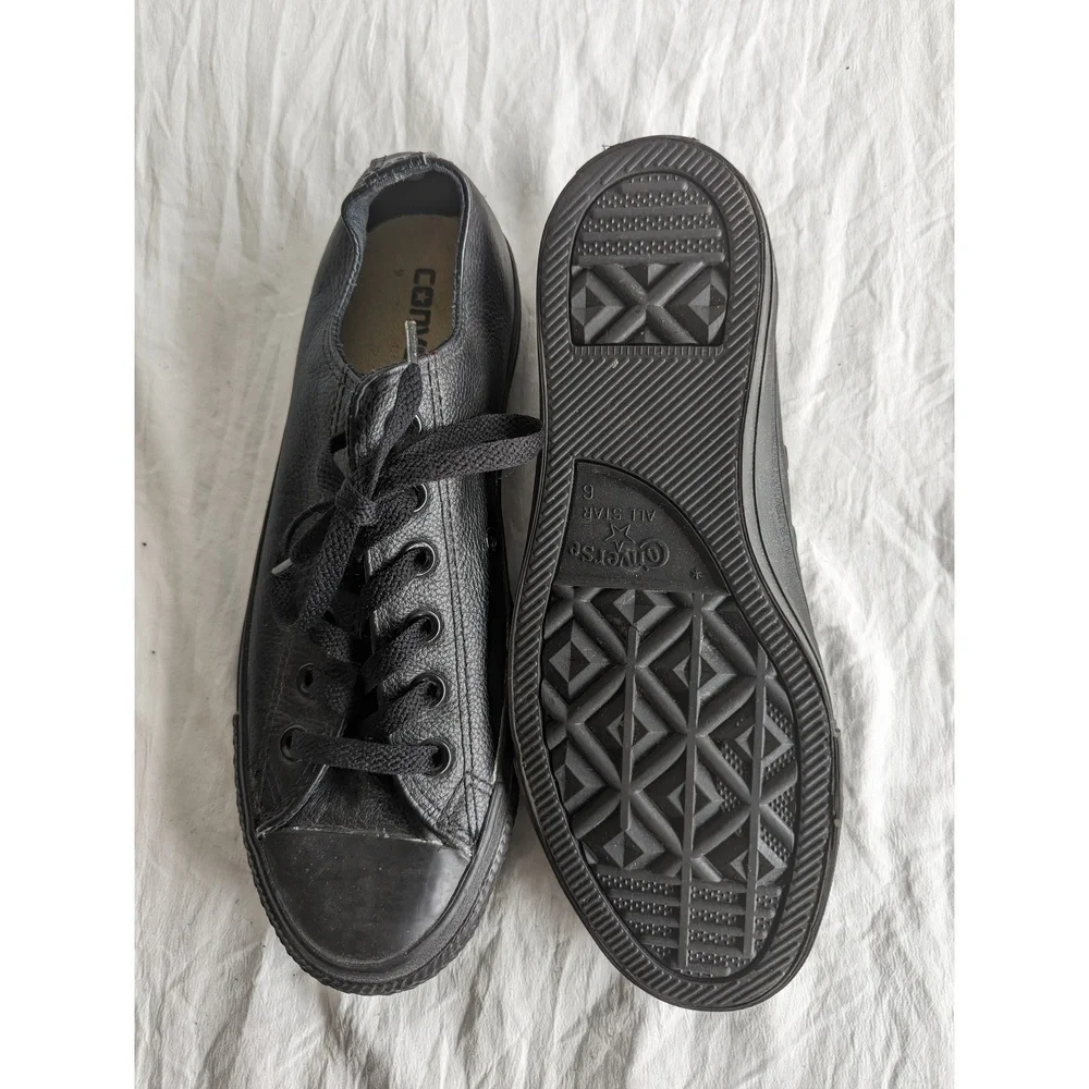 Converse All Star All Black Leather Sneakers